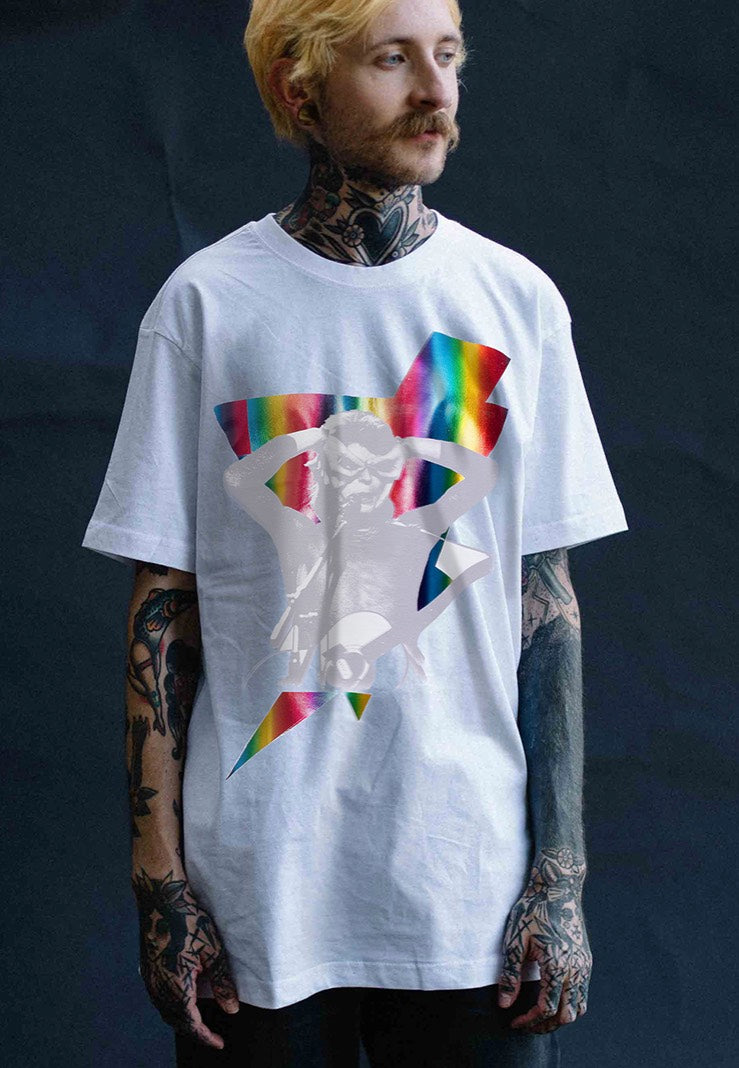 David Bowie - Holographic Bolt White - T-Shirt | Men-Image