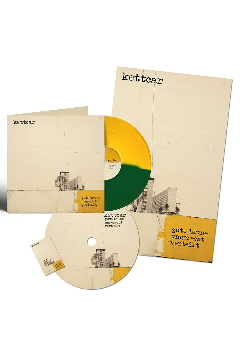 Kettcar - Gute Laune Ungerecht Verteilt (Deluxe) Ltd. Split Yellow/Green - Colored Vinyl | Neutral-Image