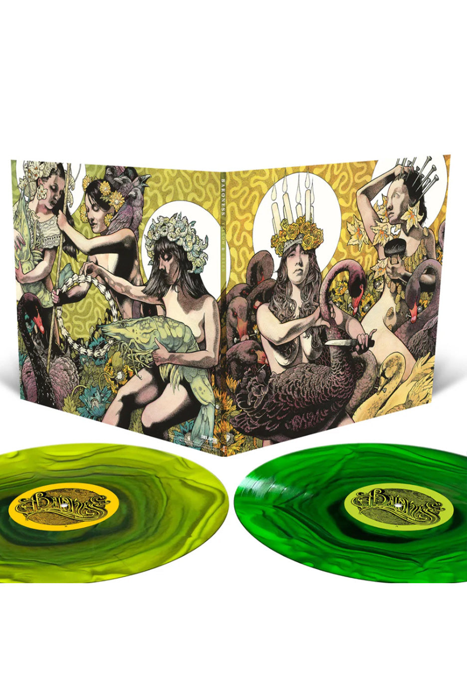 Baroness - Yellow & Green Ltd. Neon Yellow/Green/Milky Clear/Black - Colored 2 Vinyl | Neutral-Image